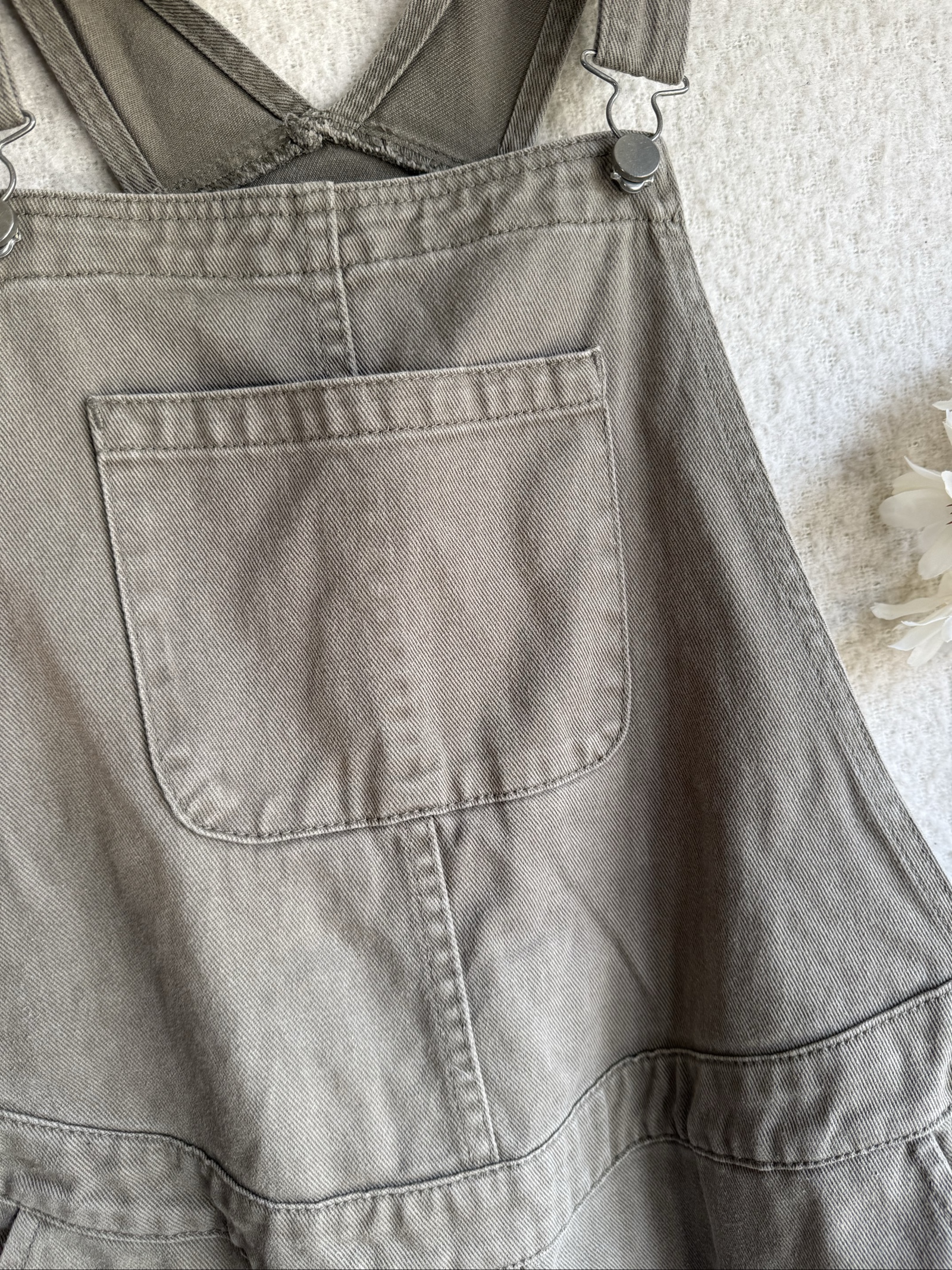 ASOS Denim Brown Cotton Twill Dungarees UK 12 Relaxed Fit Casual image 5