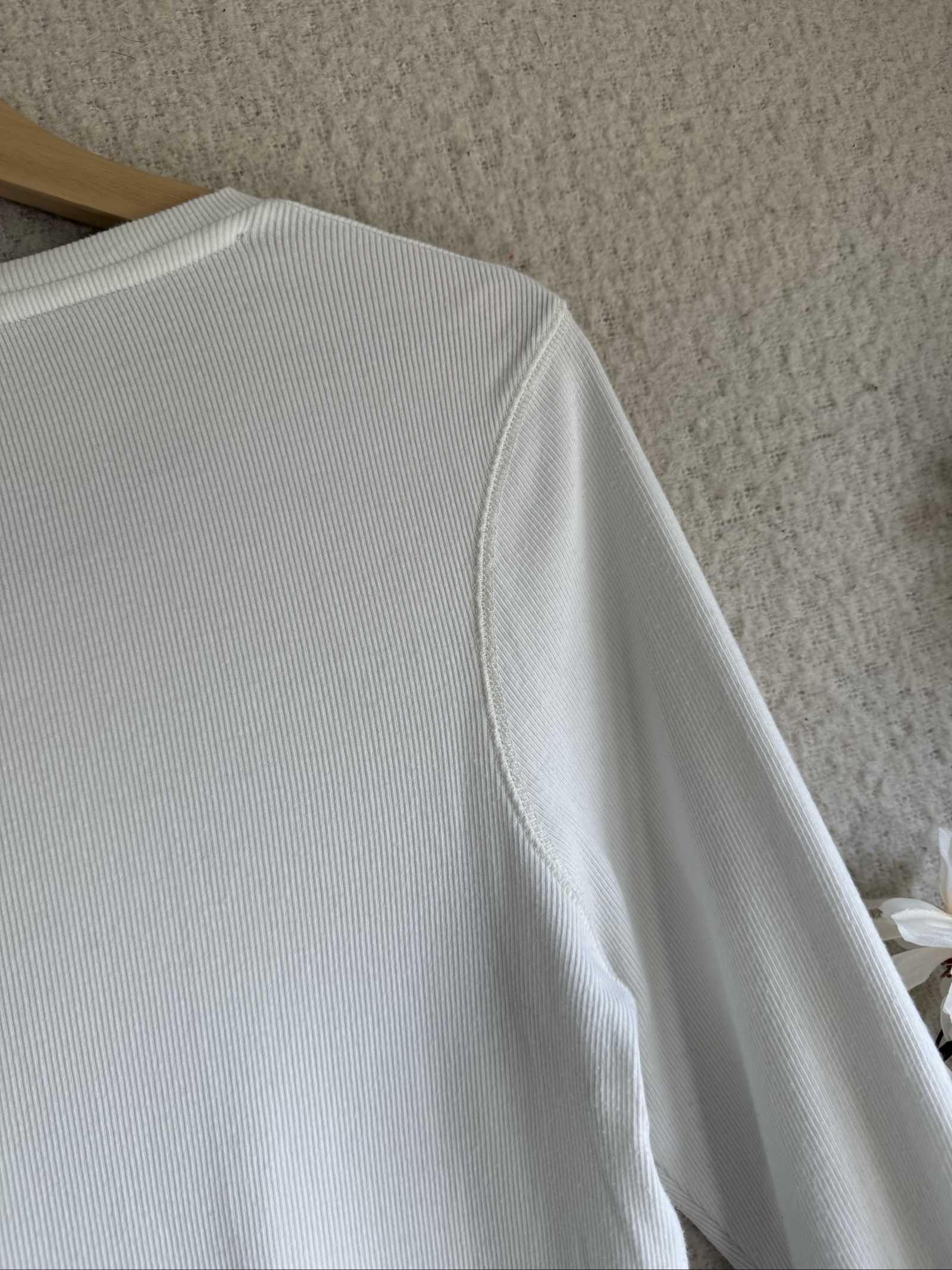 Joules White Cotton Ribbed Henley Long Sleeve Top UK 12 Casual Everyday image 5