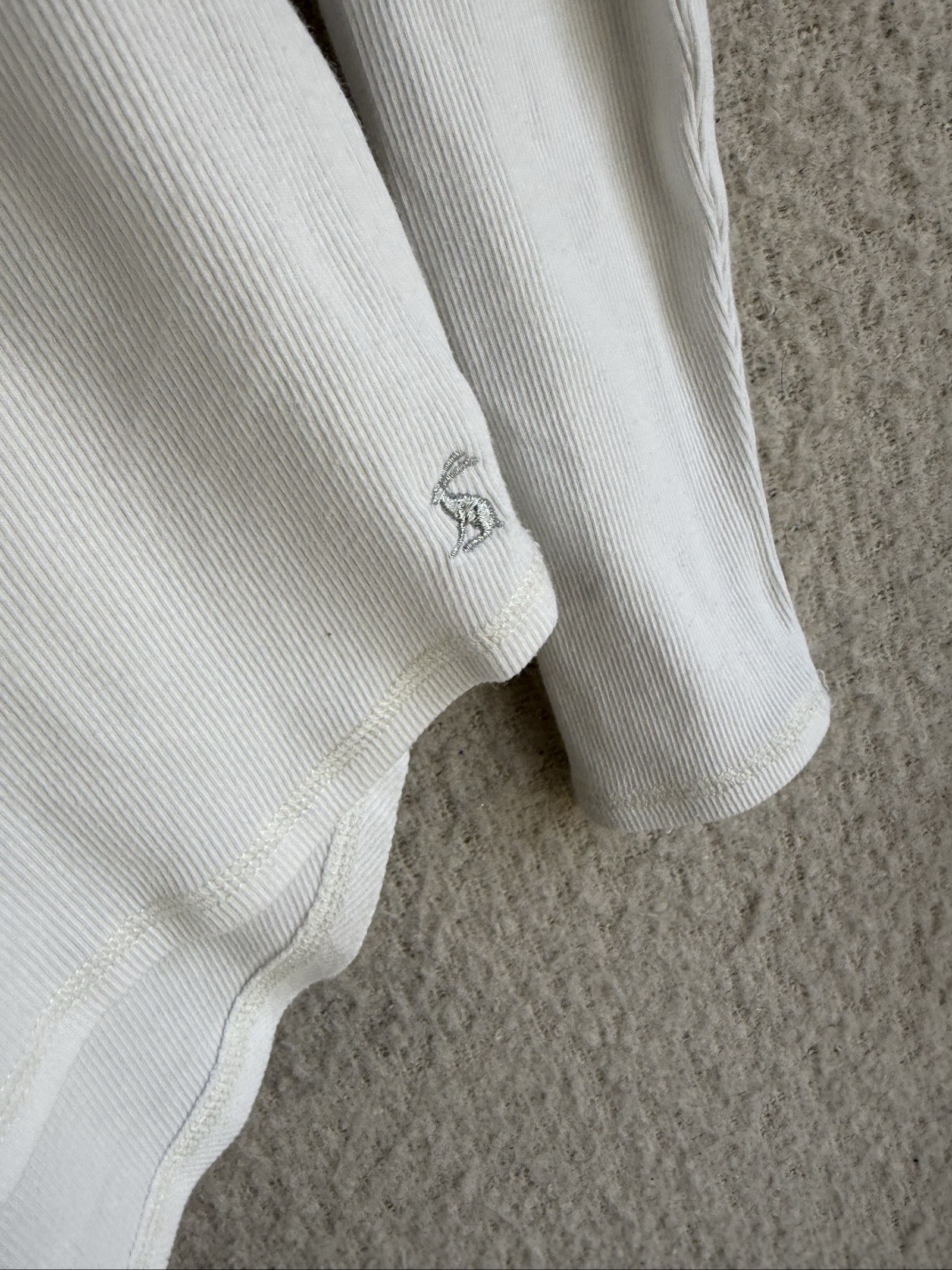 Joules White Cotton Ribbed Henley Long Sleeve Top UK 12 Casual Everyday image 7