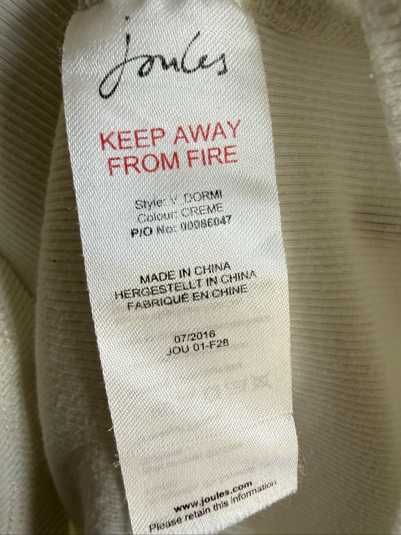 Joules White Cotton Ribbed Henley Long Sleeve Top UK 12 Casual Everyday image 8