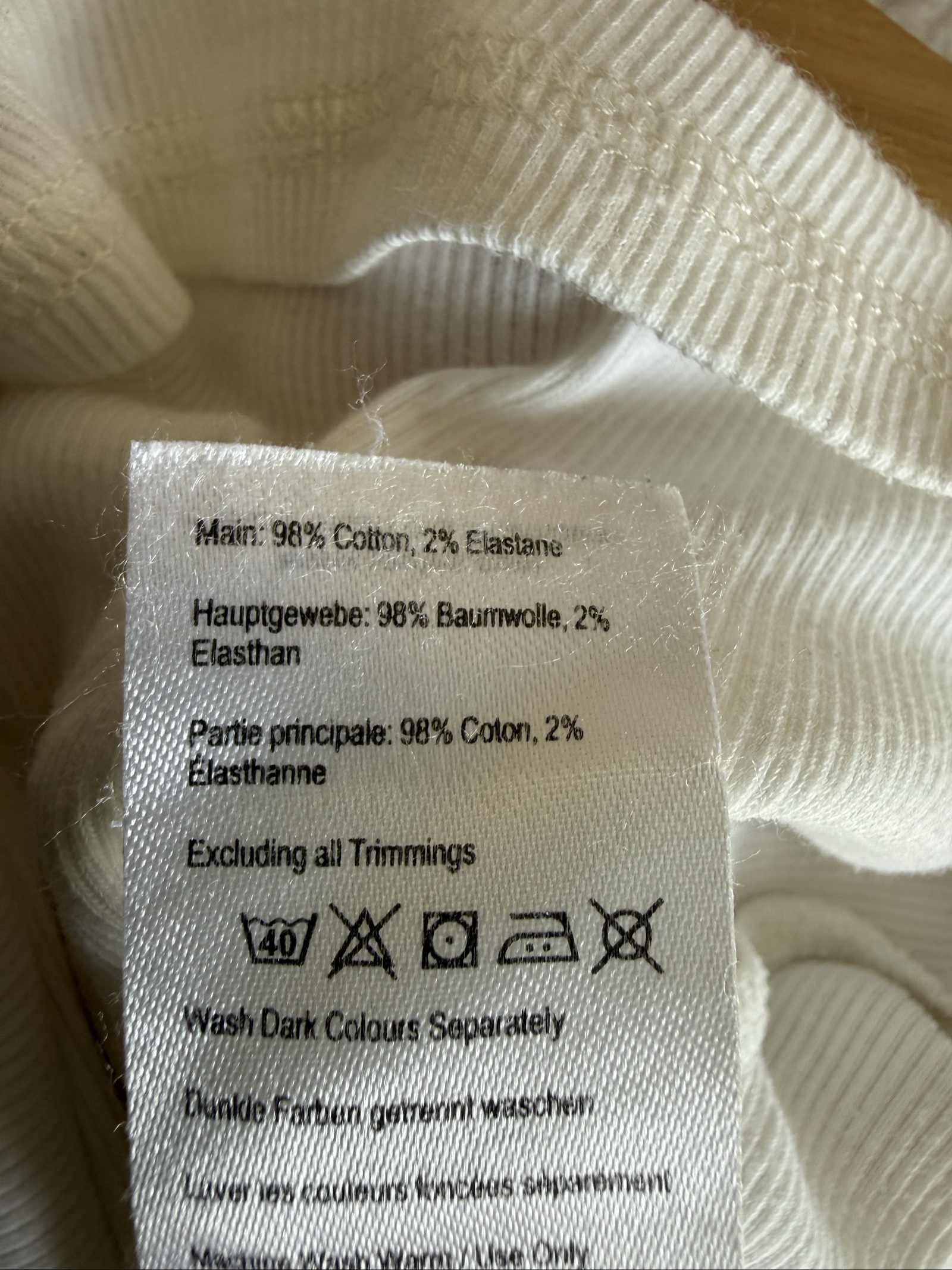 Joules White Cotton Ribbed Henley Long Sleeve Top UK 12 Casual Everyday image 9