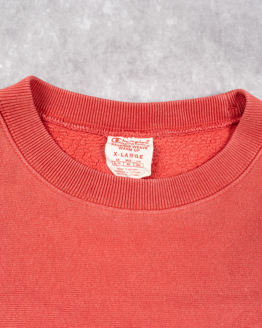 Vintage Faded Champion Red Reverse Weave Sweatshirt - XL Embroidered Logo image 3