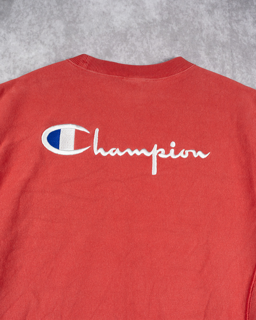 Vintage Faded Champion Red Reverse Weave Sweatshirt - XL Embroidered Logo image 7