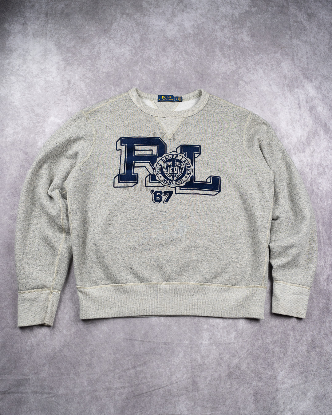 Polo Ralph Lauren Grey Crew Neck Sweatshirt - Large RL Embroidered Logo