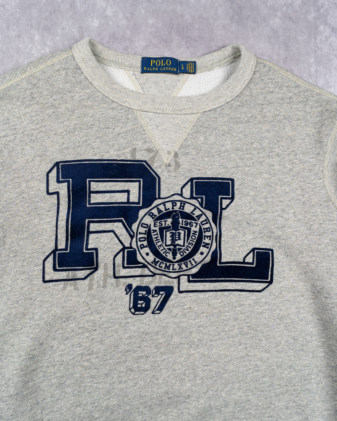 Polo Ralph Lauren Grey Crew Neck Sweatshirt - Large RL Embroidered Logo image 2