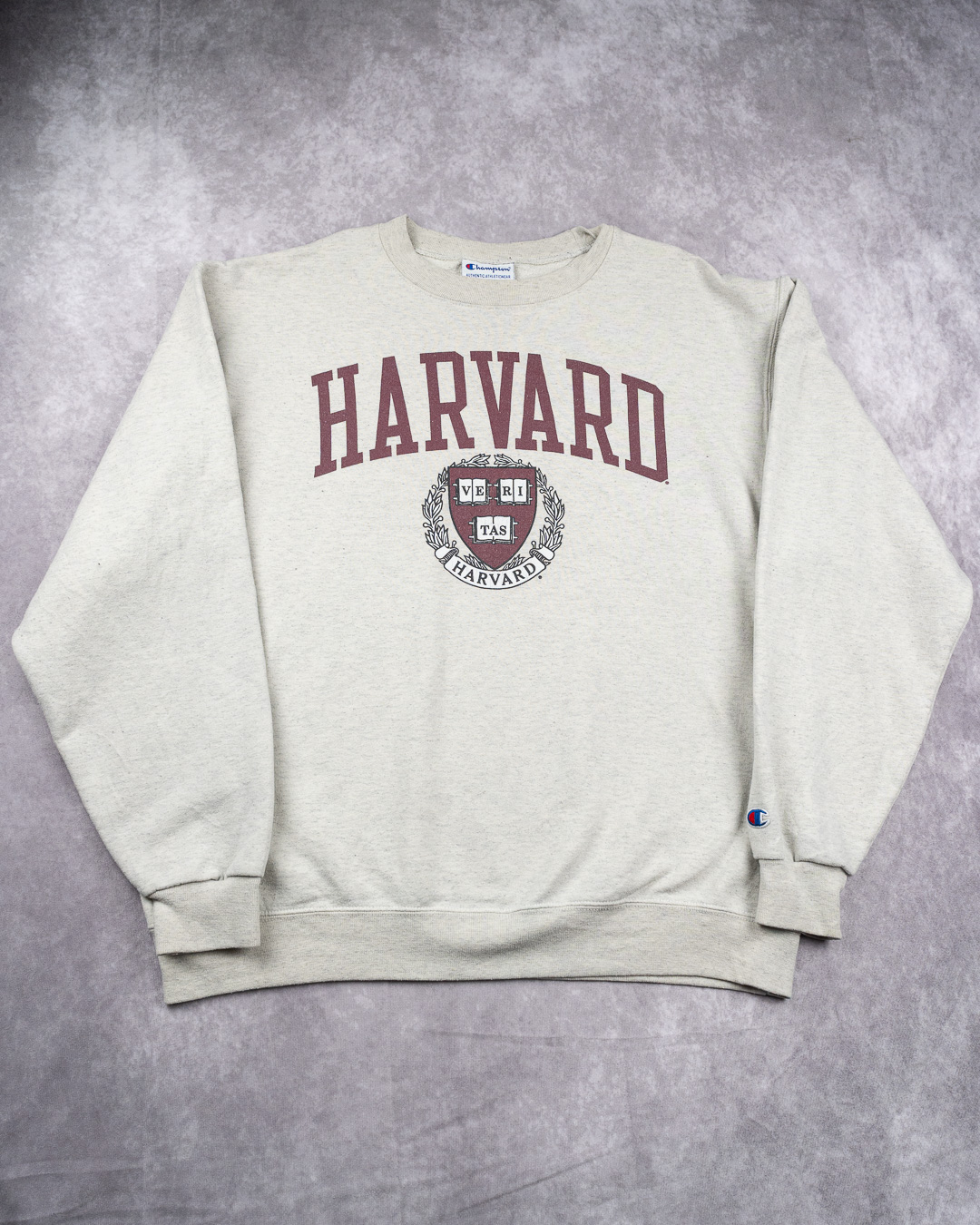 Champion Harvard Print Sweatshirt Large Casual Cotton Blend