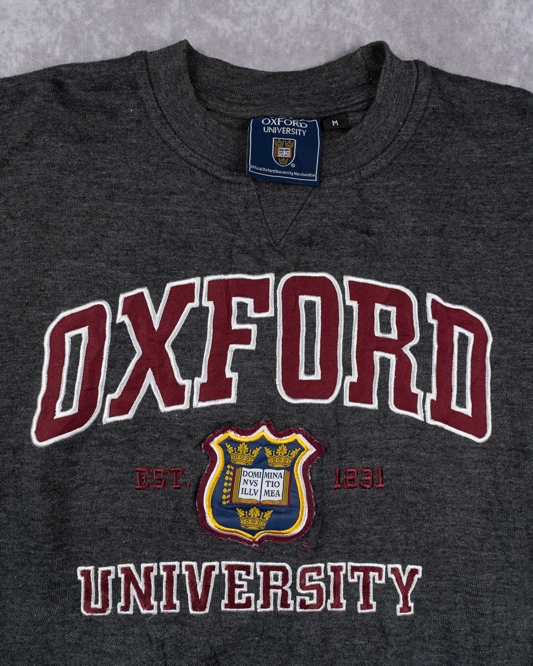 Oxford University Charcoal Grey Crewneck Sweatshirt Embroidered Logo - Medium image 3