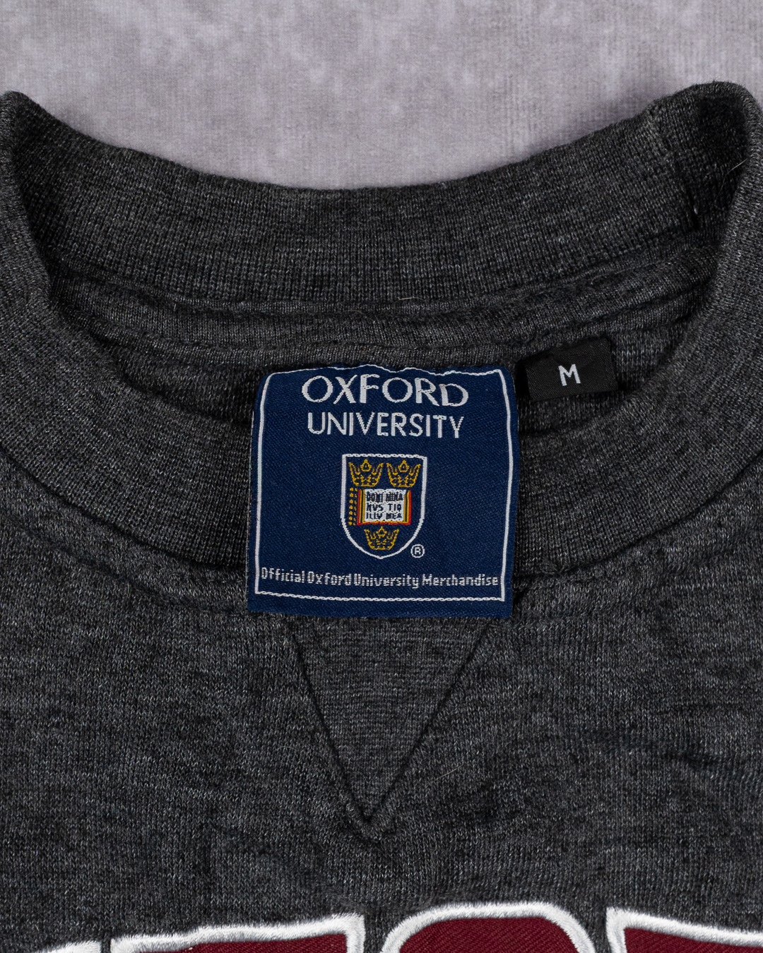Oxford University Charcoal Grey Crewneck Sweatshirt Embroidered Logo - Medium image 4
