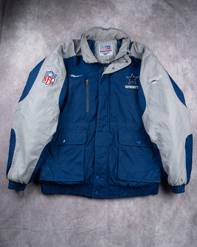 Reebok Pro Line Blue and Grey NFL Dallas Cowboys Jacket - XL Windbreaker