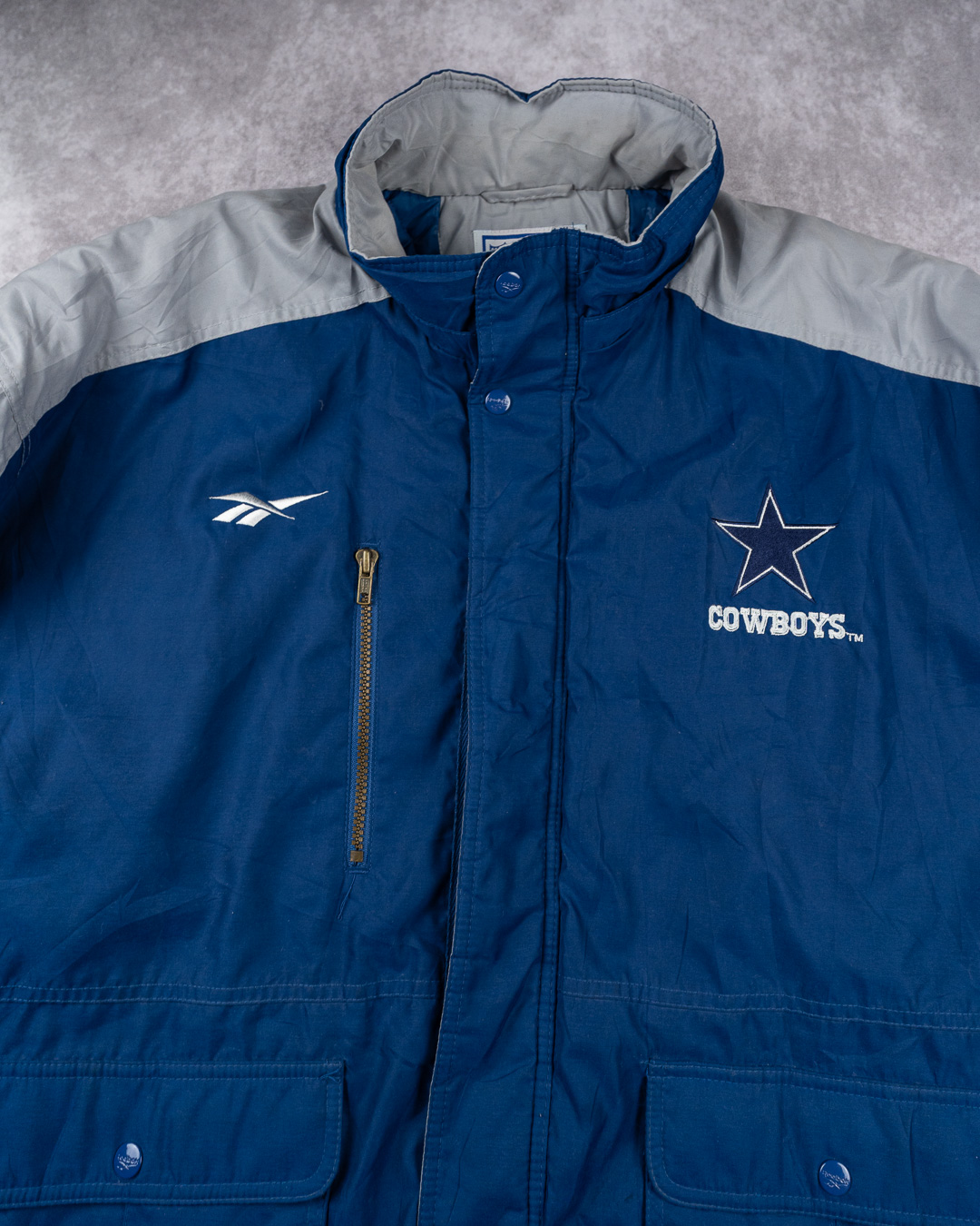 Reebok Pro Line Blue and Grey NFL Dallas Cowboys Jacket - XL Windbreaker image 6