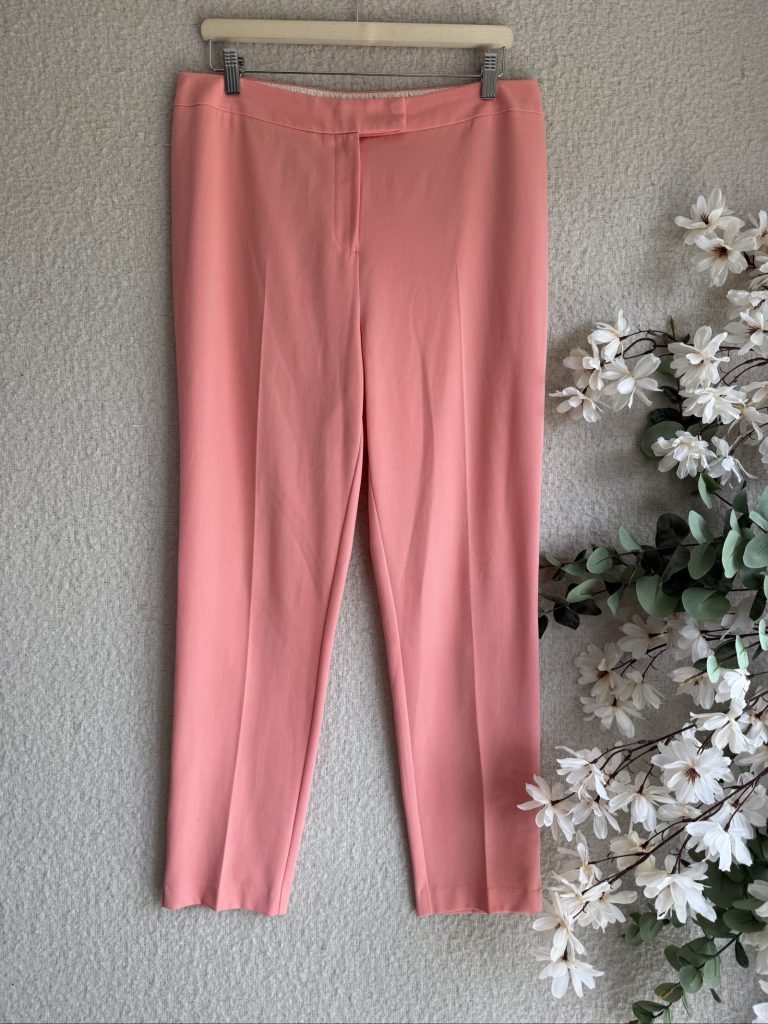 M&S Coral Tailored Trousers UK 14 Slim Fit Women's Workwear Bottoms