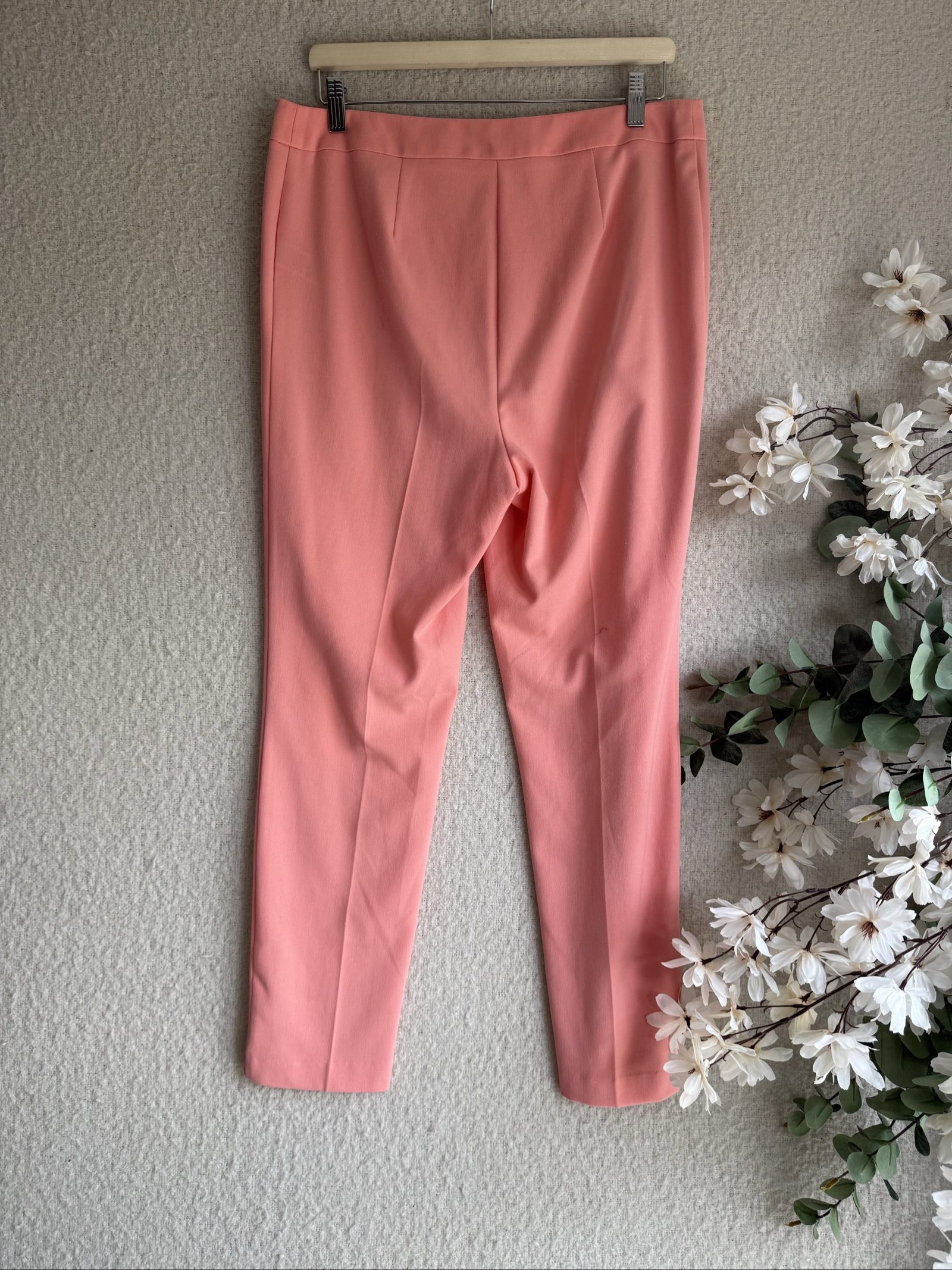 M&S Coral Tailored Trousers UK 14 Slim Fit Women's Workwear Bottoms image 4