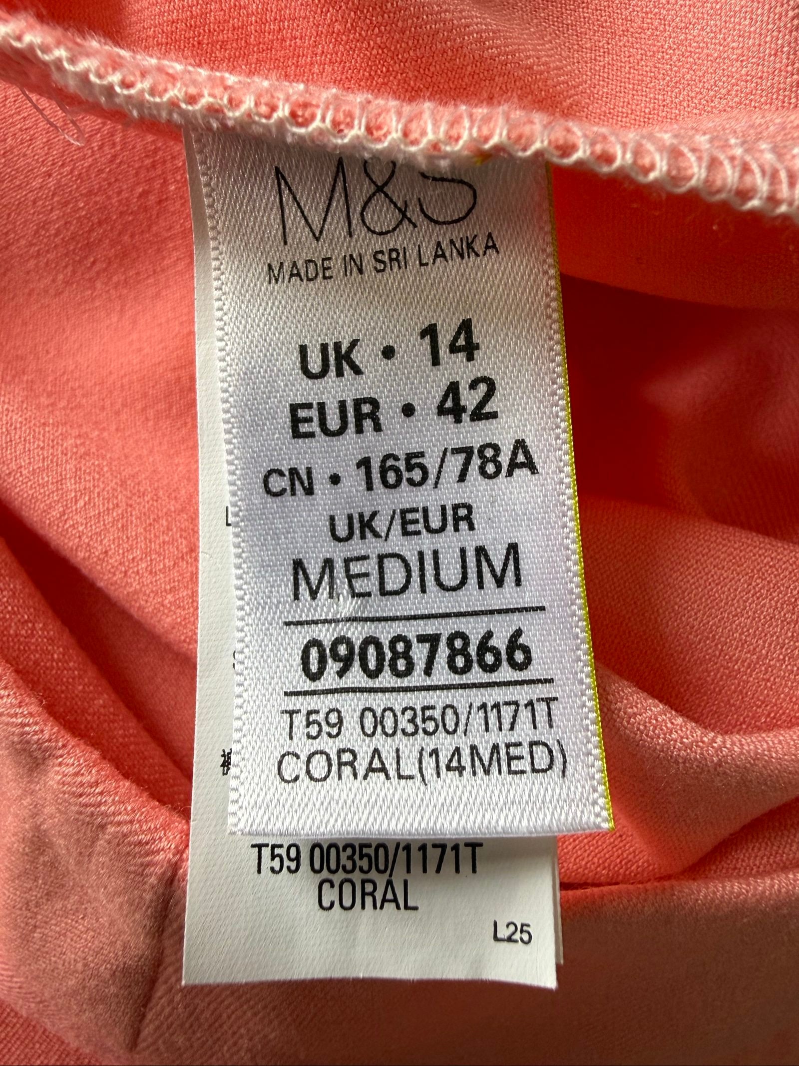 M&S Coral Tailored Trousers UK 14 Slim Fit Women's Workwear Bottoms image 5