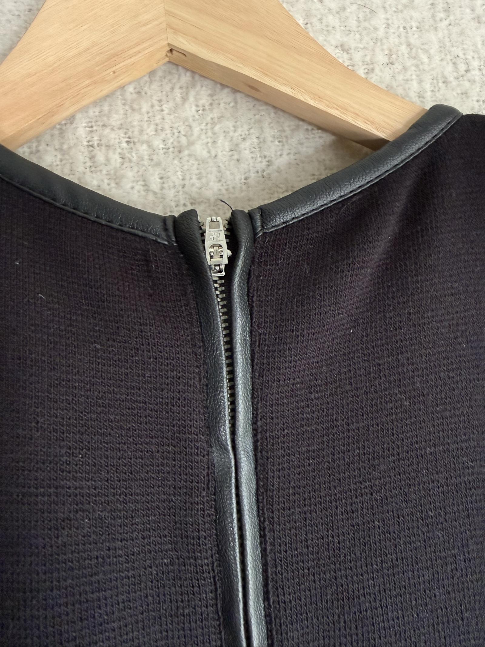 Zara Black Sleeveless Dress UK S Leather Trim Pockets Chic Shift Style image 5