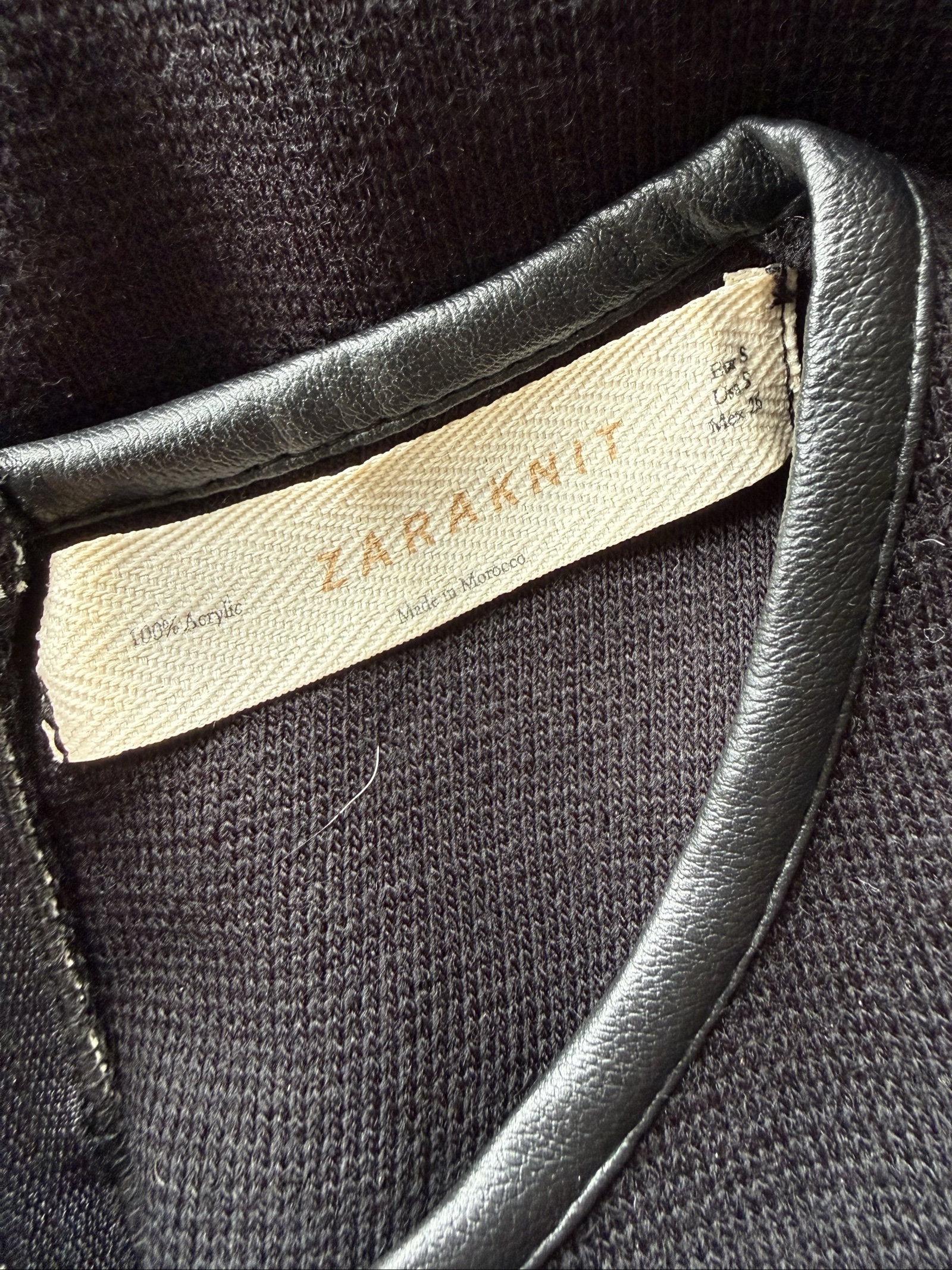 Zara Black Sleeveless Dress UK S Leather Trim Pockets Chic Shift Style image 6
