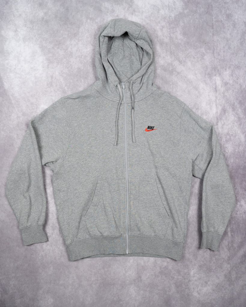 Nike Grey Zip Up Hoodie Sweatshirt - M