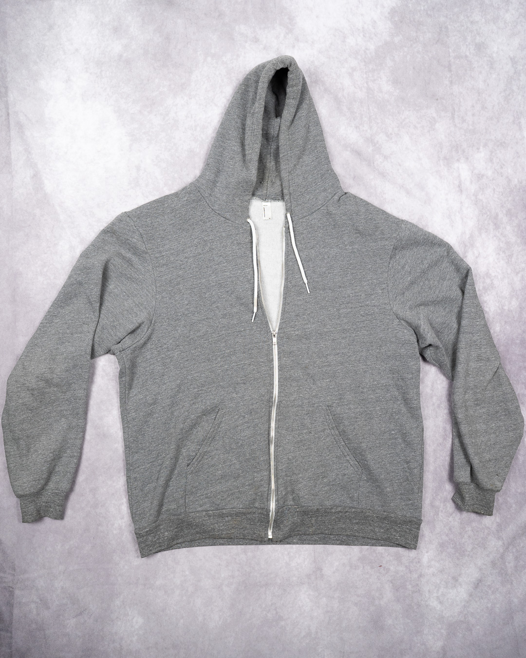 American Apparel Grey Full Zip Hoodie XL with Hood & Pockets