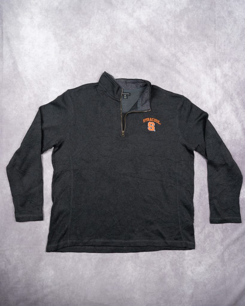 Champion Grey Syracuse S Logo Quarter Zip XL Fleece Sweatshirt