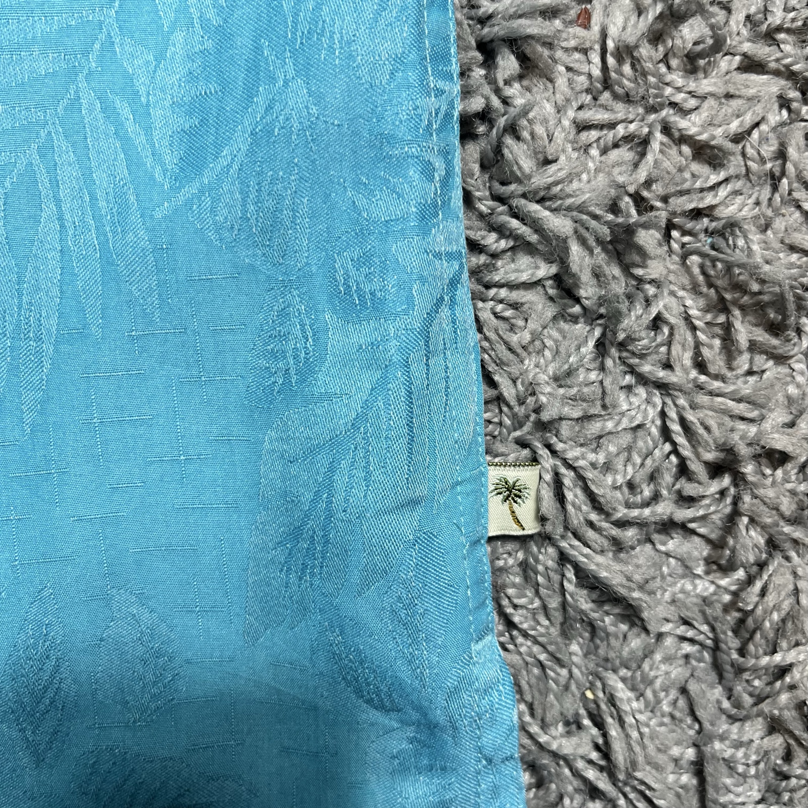 Island Shores Blue Short Sleeve Rayon Blend Shirt Large Tropical Print image 4