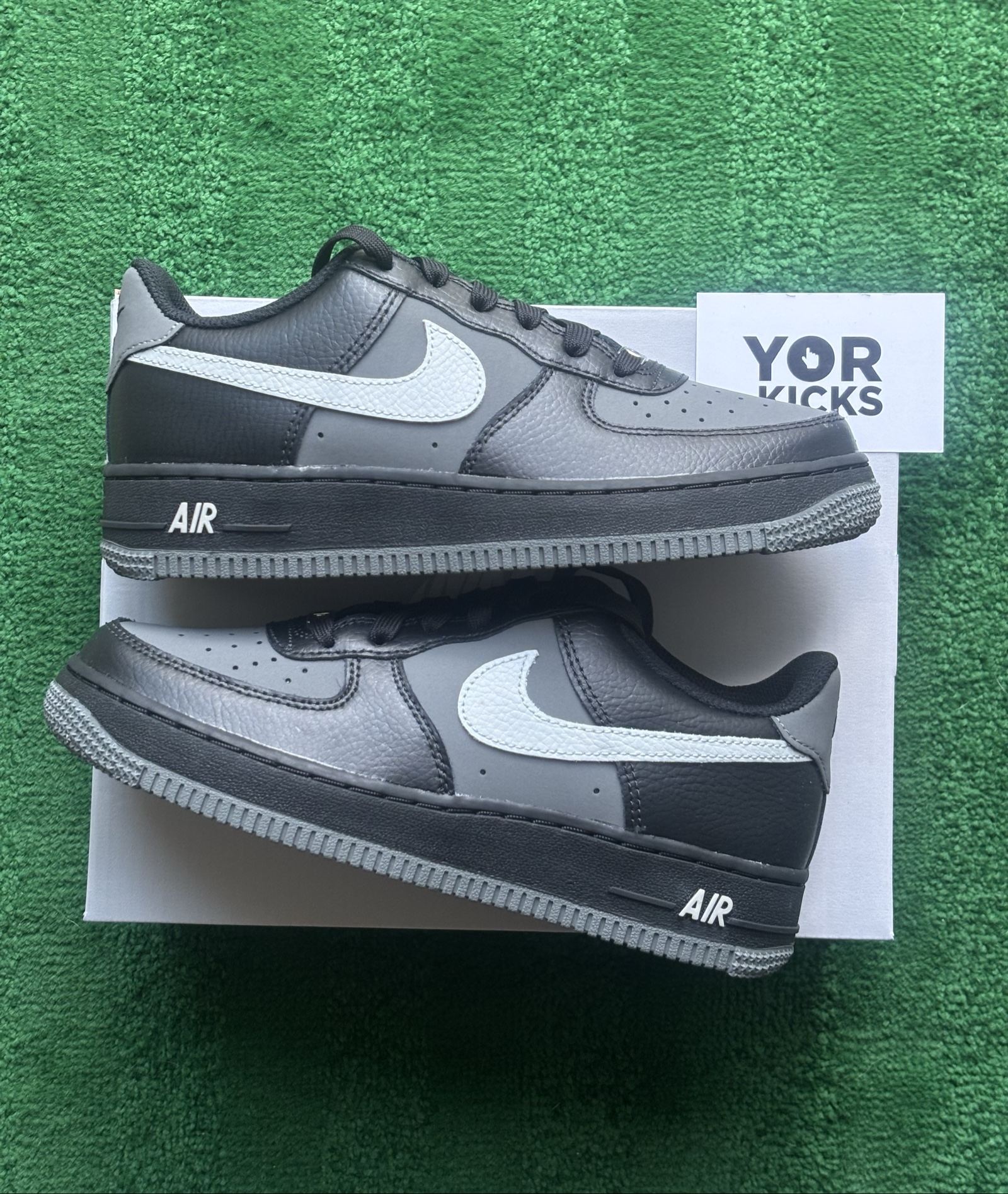 UK Size 4 Nike Air Force 1 GS | Black & Grey | IR1478-010 | New