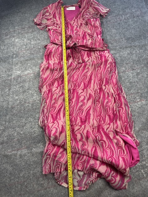 POM Amsterdam Pink Viscose Patterned Midi Dress Size M image 4
