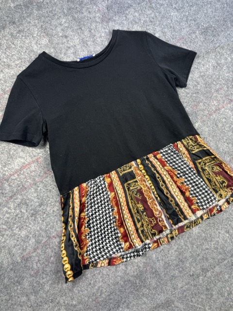 Zara Black Multicolour Peplum Hem Top Small image 2