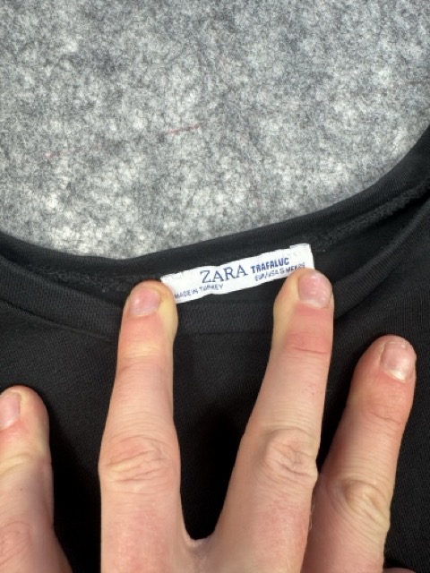 Zara Black Multicolour Peplum Hem Top Small image 4