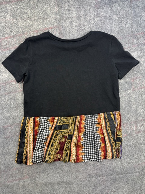 Zara Black Multicolour Peplum Hem Top Small image 5