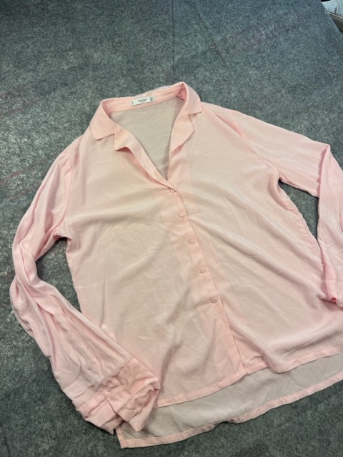 Mango Pink Viscose Shirt Blouse Size M