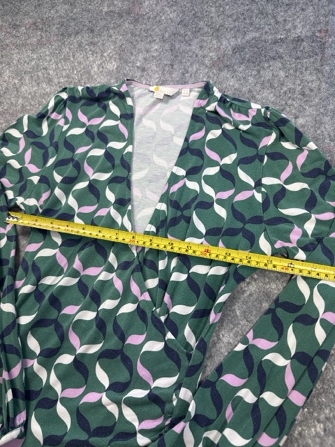 Boden Green Pink Patterned Long Sleeve Top US 10 image 4