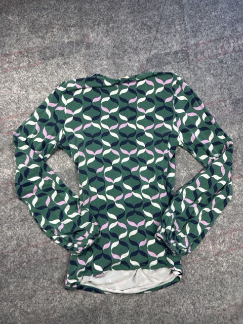 Boden Green Pink Patterned Long Sleeve Top US 10 image 6
