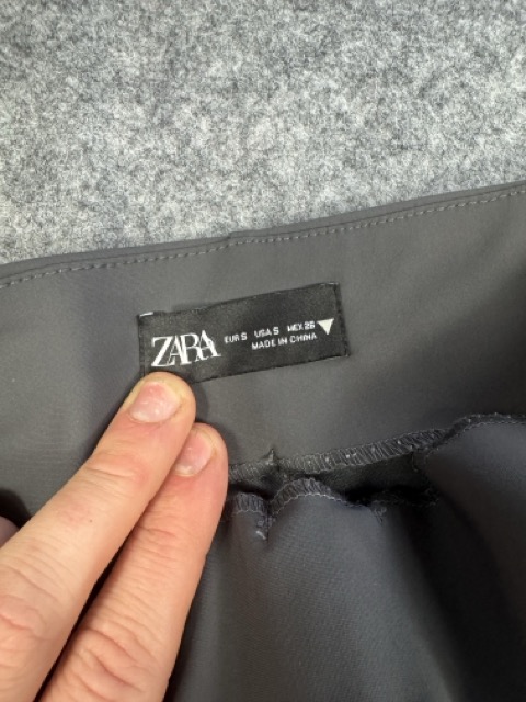 Zara Black Slim Fit Trousers Size Small with Ankle Zips image 4