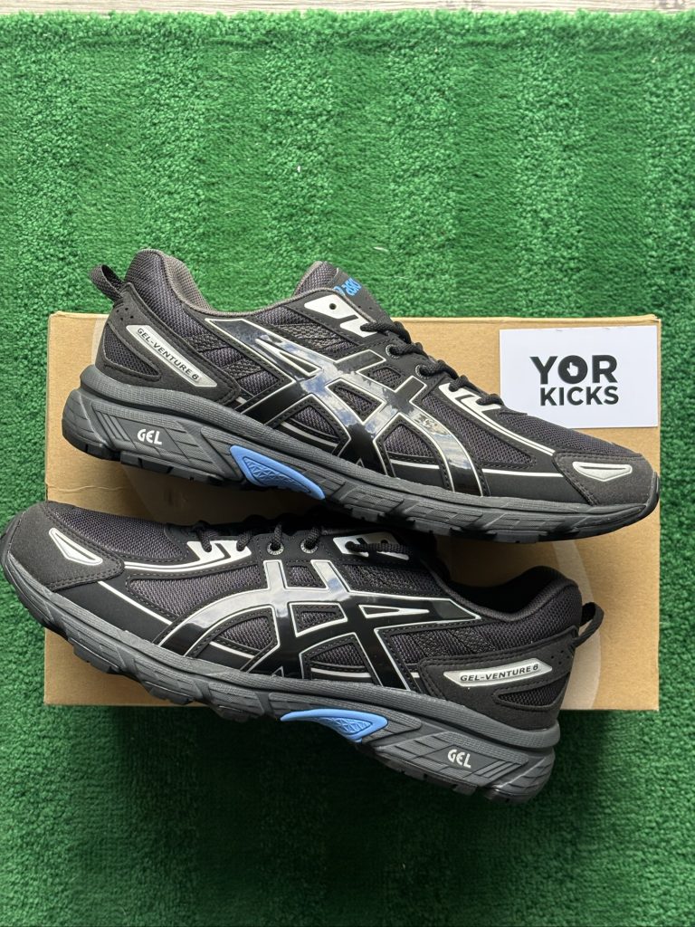UK 9 ASICS Gel-Venture 6 | Black & Blue Coast | New