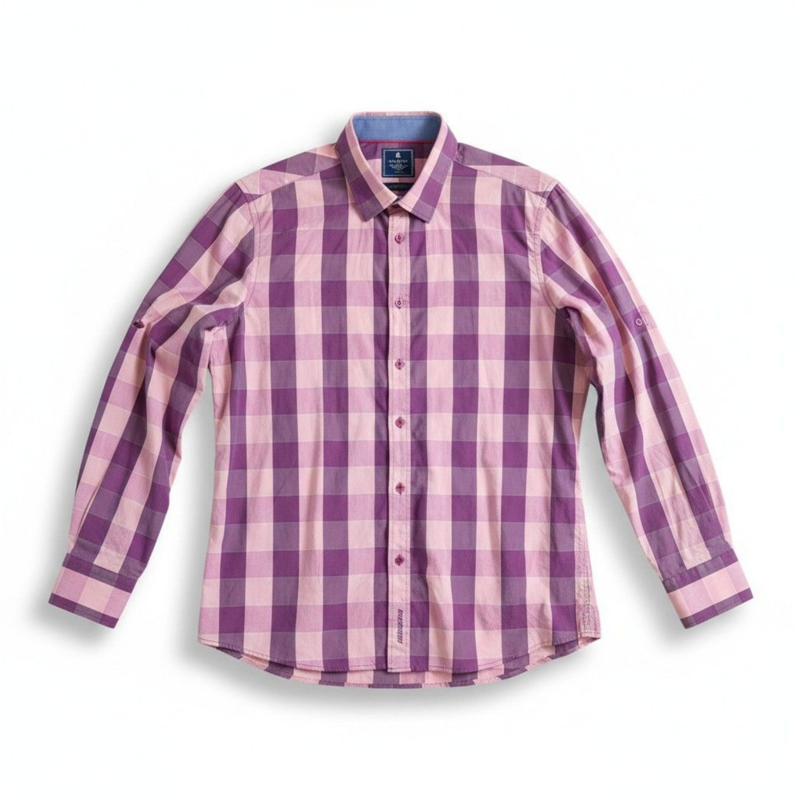 Cavanna Pink & Purple Checked Slim Fit Shirt XX-Large Men