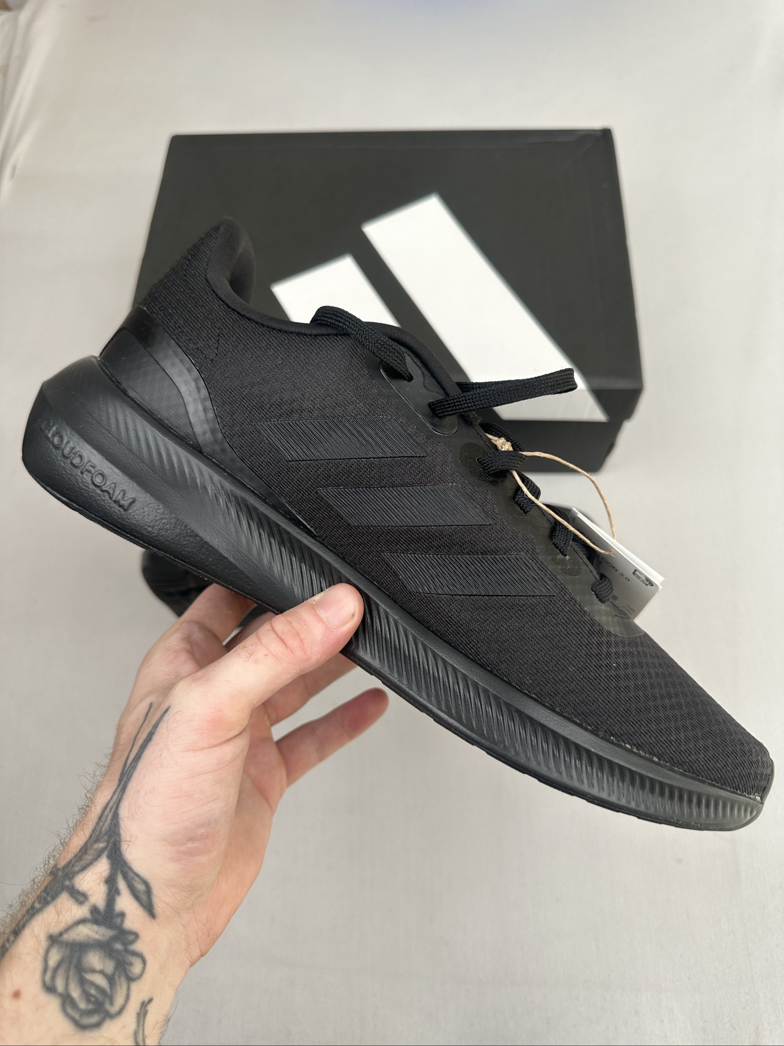 Adidas Black Runfalcon 3.0 Running Shoes UK 9.5 Lightweight Comfort image 4