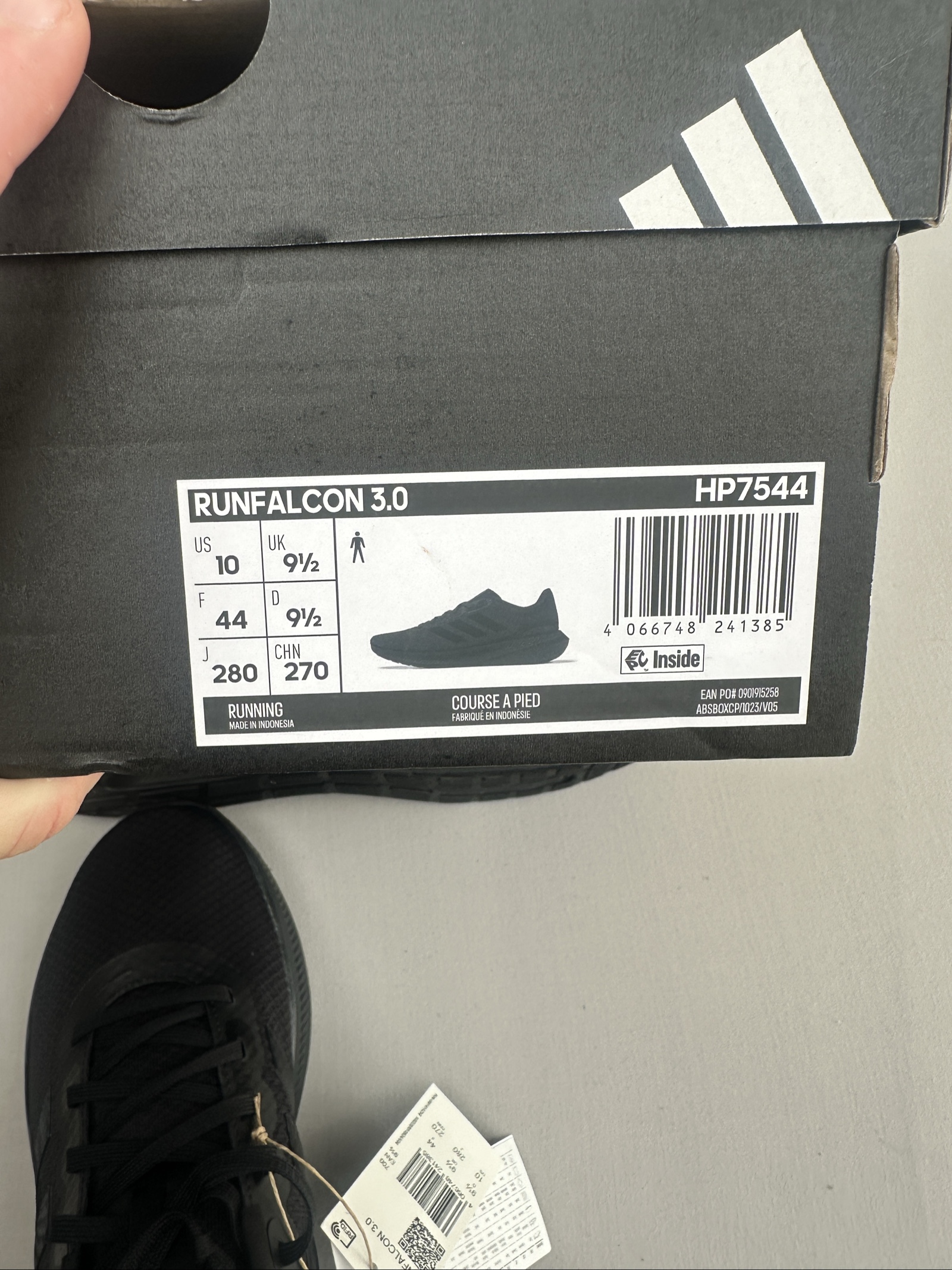 Adidas Black Runfalcon 3.0 Running Shoes UK 9.5 Lightweight Comfort image 8