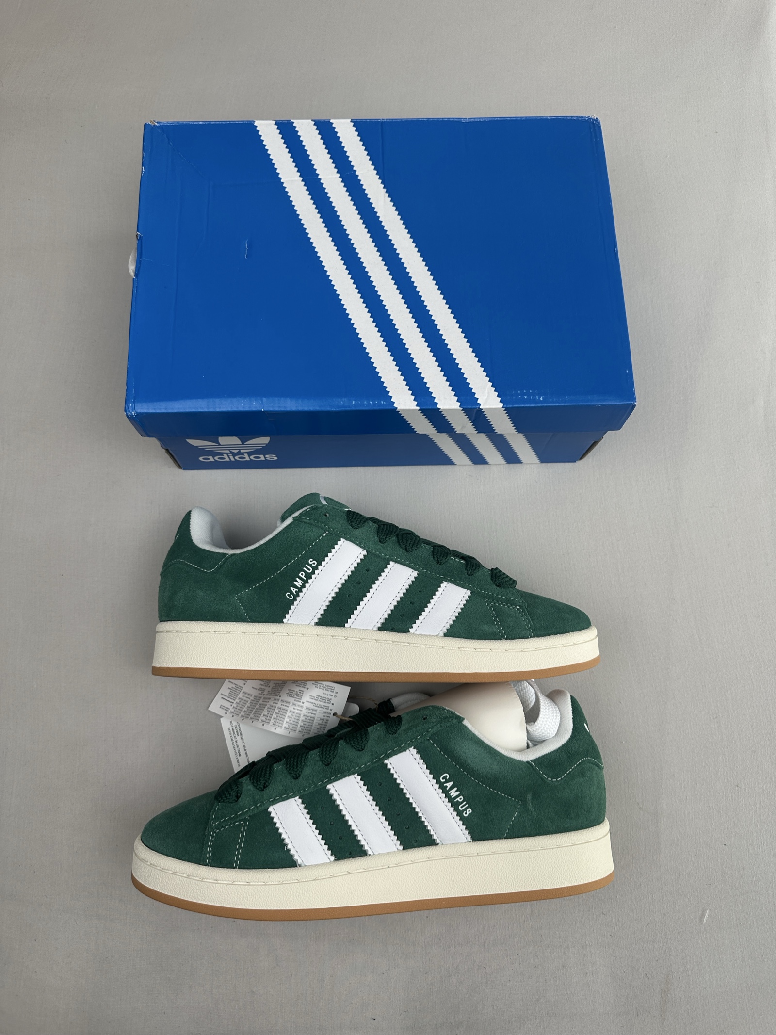 Adidas Green White Campus Suede Trainers UK 8