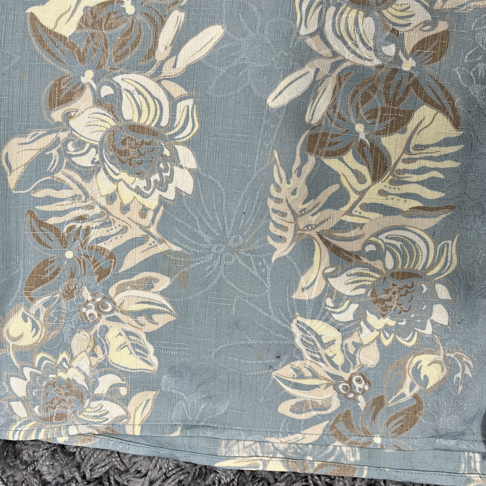 Vintage Silk Blue & Beige Floral Hawaiian Shirt Large image 4