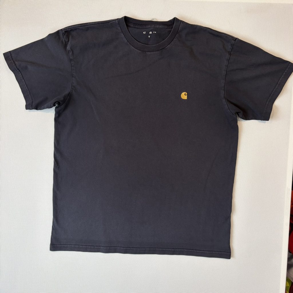 Carhartt WIP S/S Chase T-Shirt Faded Black Gold Logo Mens XXL 100% Cotton