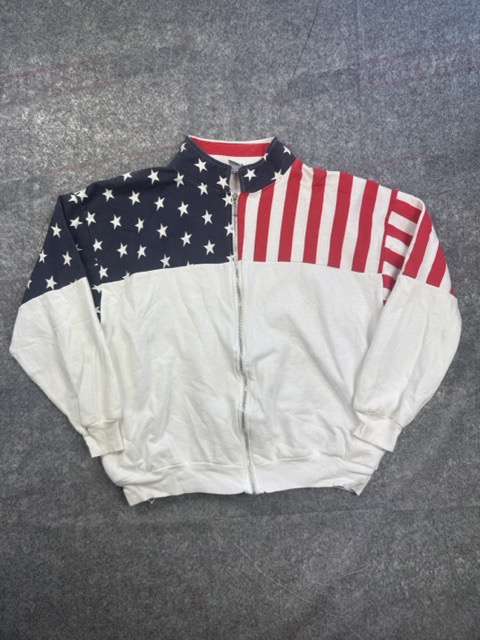 ESY Red, White & Blue Full Zip Jacket Large Stars & Stripes