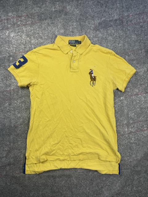 Polo Ralph Lauren Yellow Custom Fit Polo Shirt Medium Big Pony Embroidery