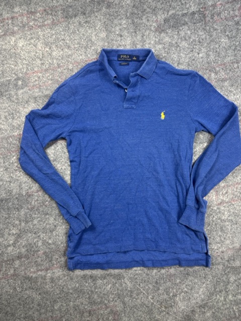 Polo Ralph Lauren Blue Long Sleeve Polo Shirt Small Custom Fit