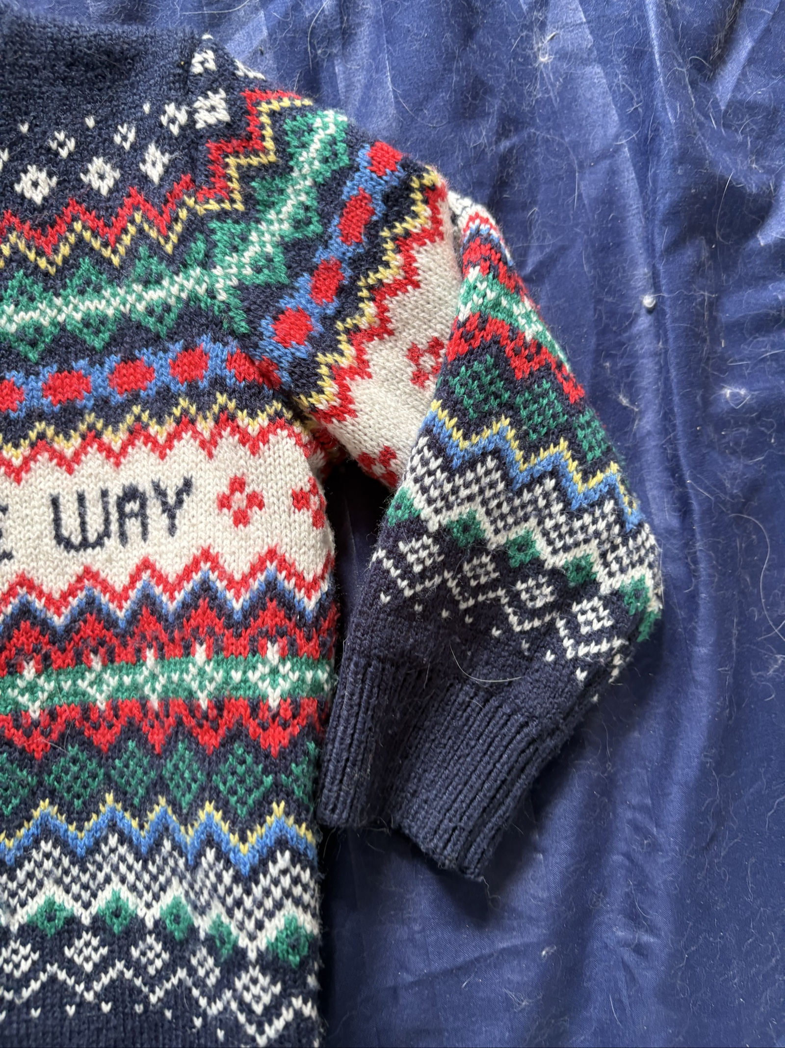 F&F Navy & Multi Kids Christmas Patterned Sweater 2-3 Years image 3