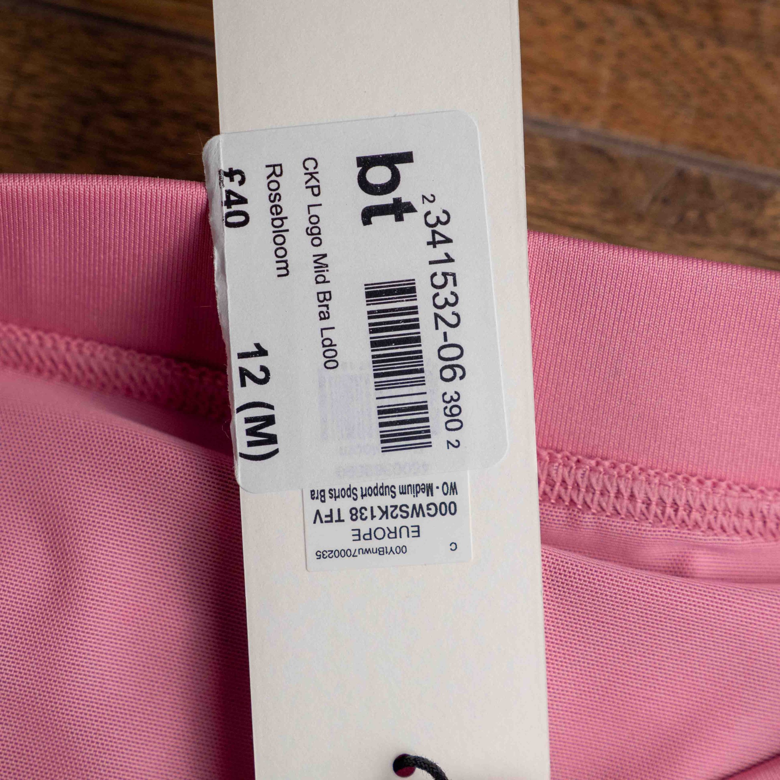 Calvin Klein Pink Performance Sports Bra Medium Racerback NWT RRP £40.00 image 6