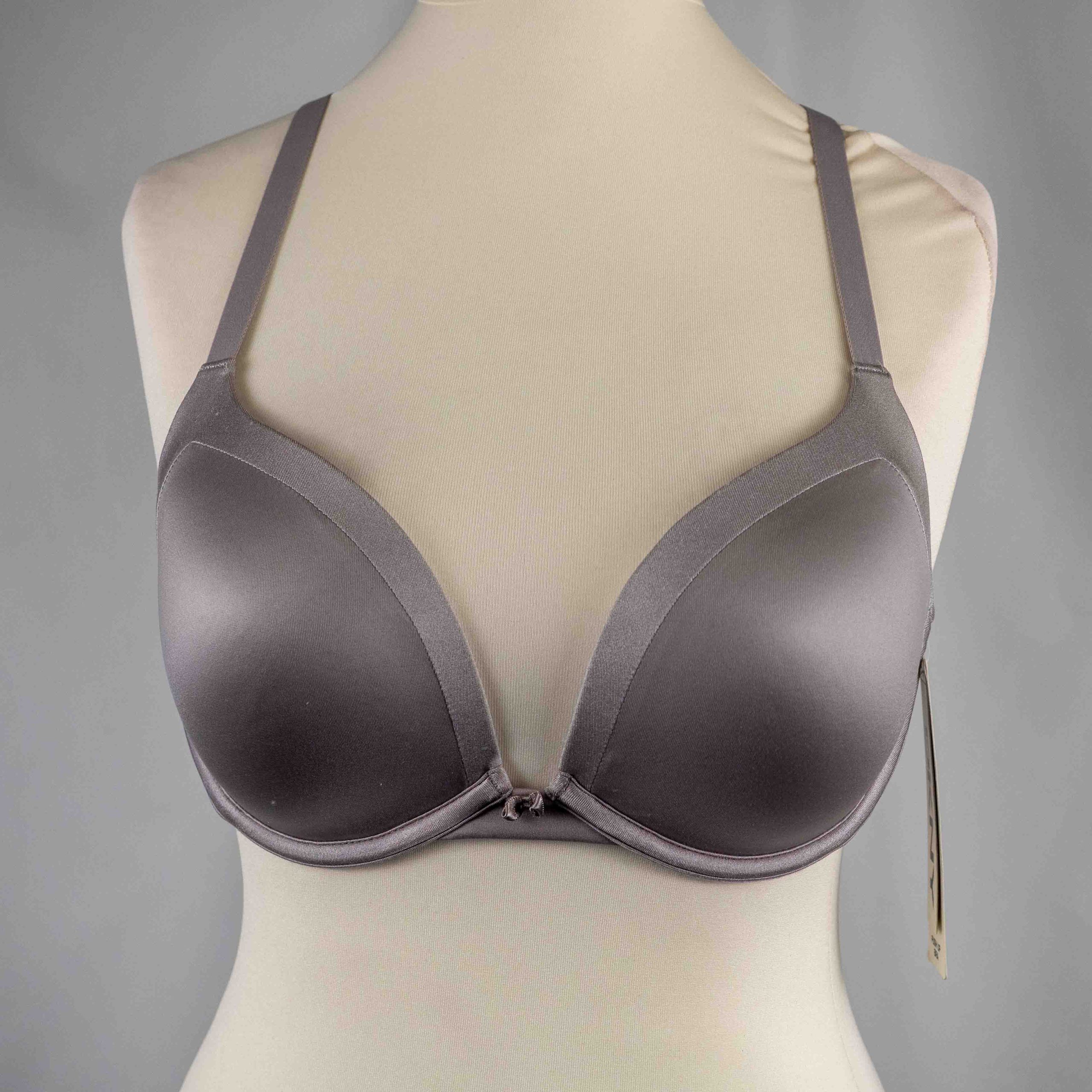 DKNY Grey Satin Push-Up Bra Size 36C NWT