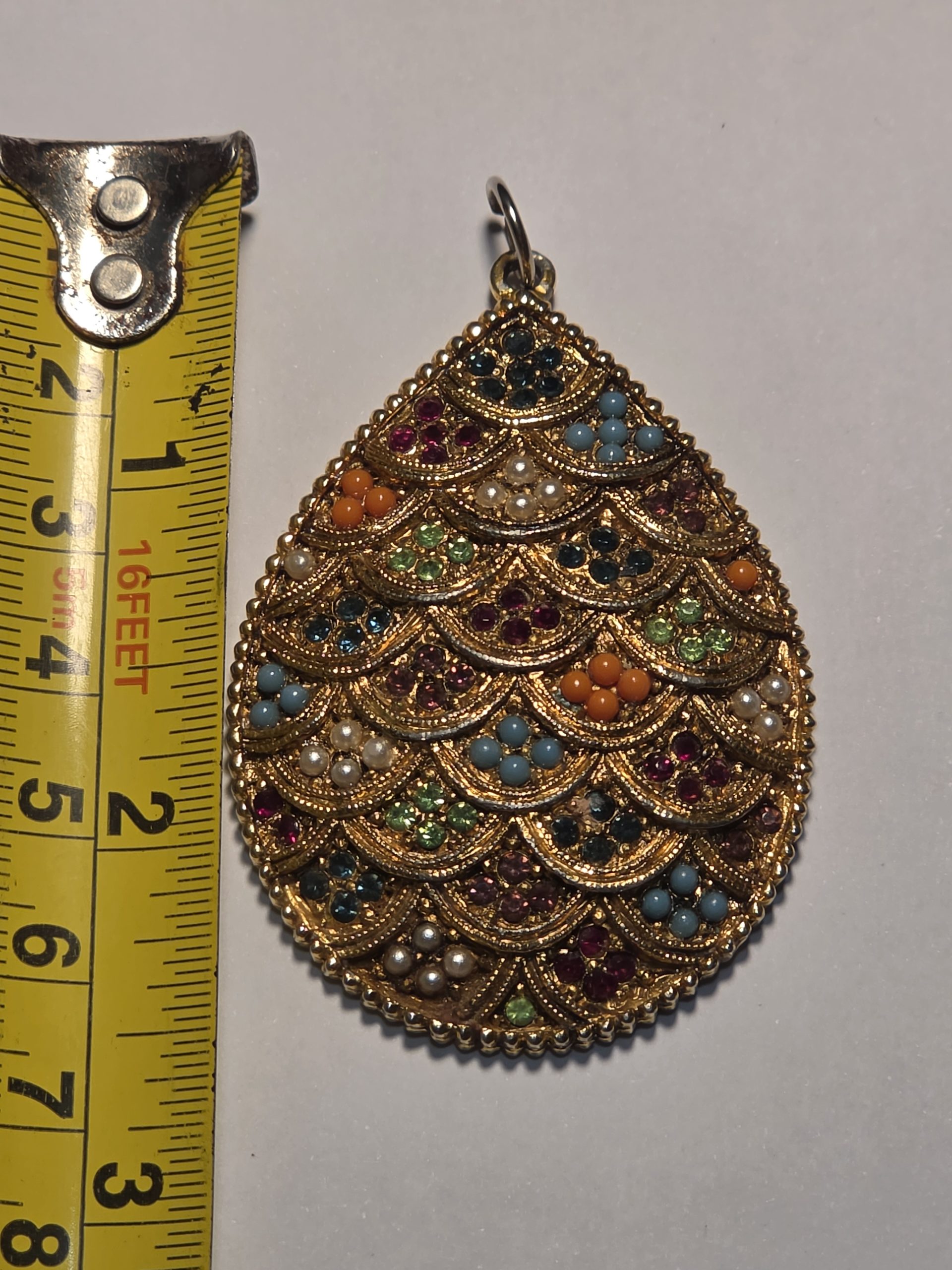 Lalique Multicolour Gold Tone Pendant 7.2 cm