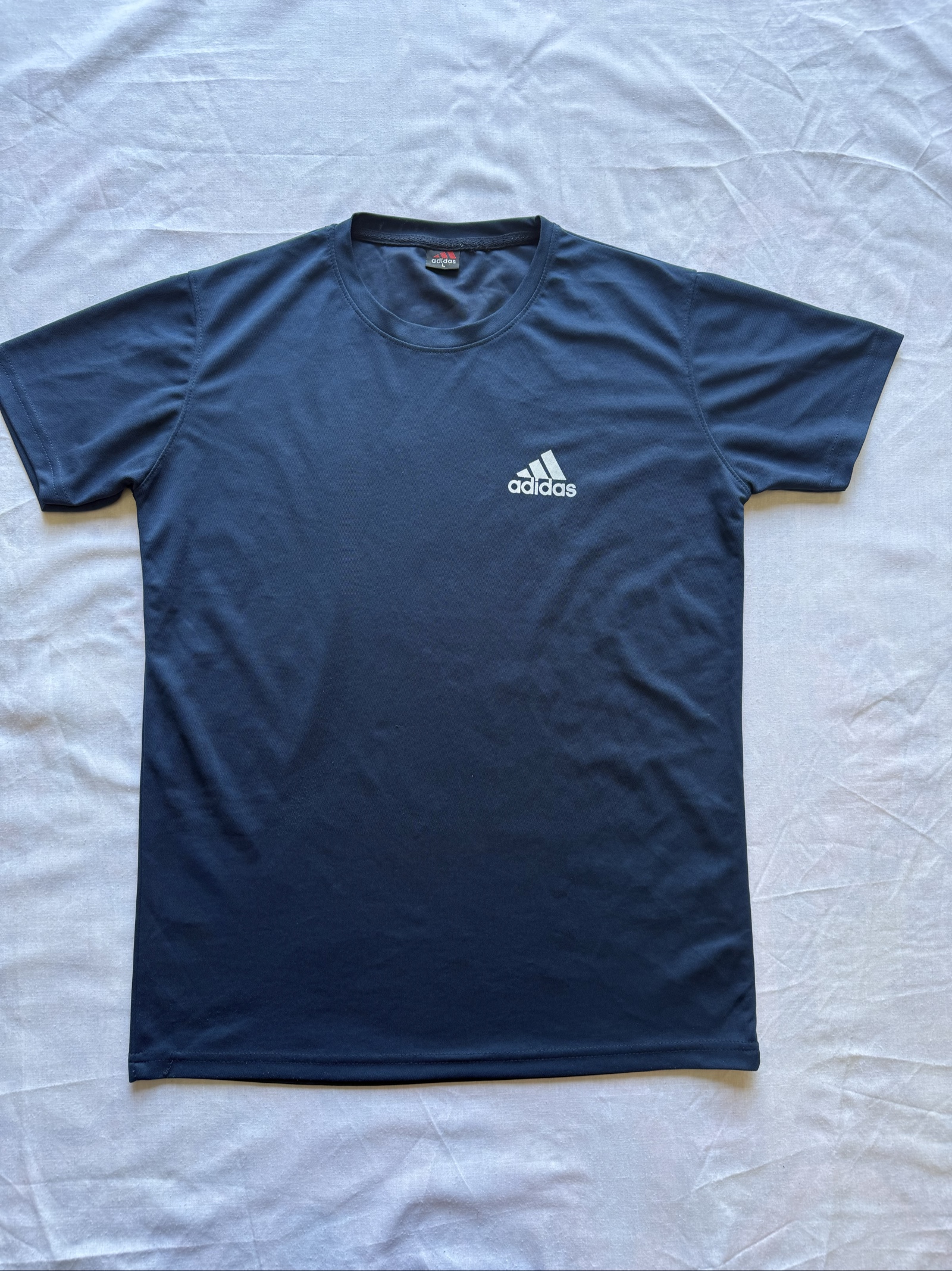 Adidas Sports T Shirt M Navy Blue Logo Performance Top Menswear / Unisex