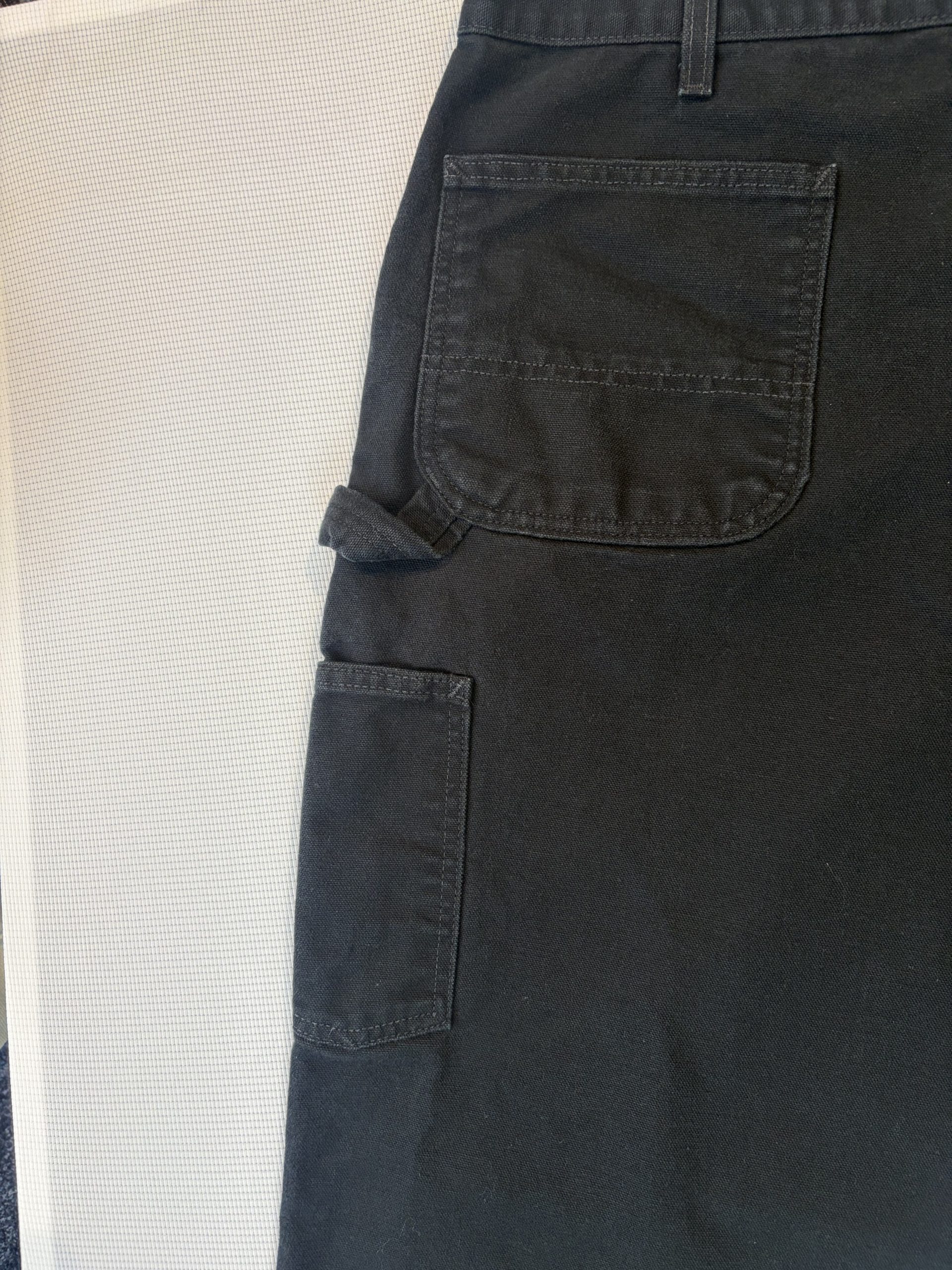 Carhartt B11 Carpenter Dungaree Trousers Black Faded W38 L32 100% Cotton Loose Original Fit USA image 4
