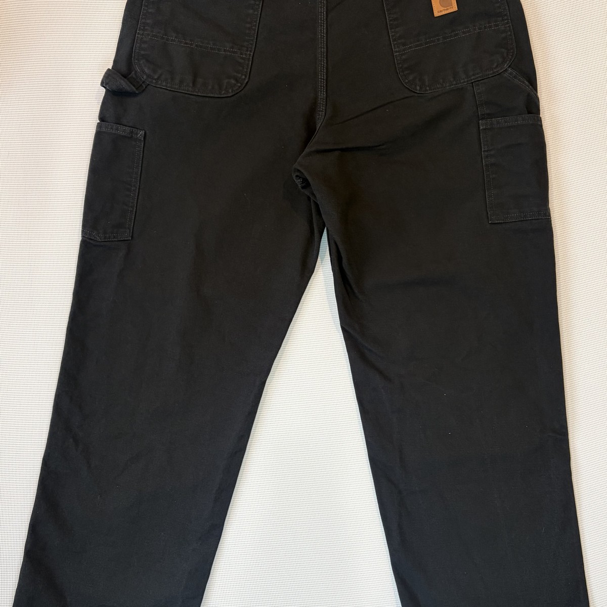Carhartt B11 Carpenter Dungaree Trousers Black Faded W38 L32 100% Cotton Loose Original Fit USA image 7