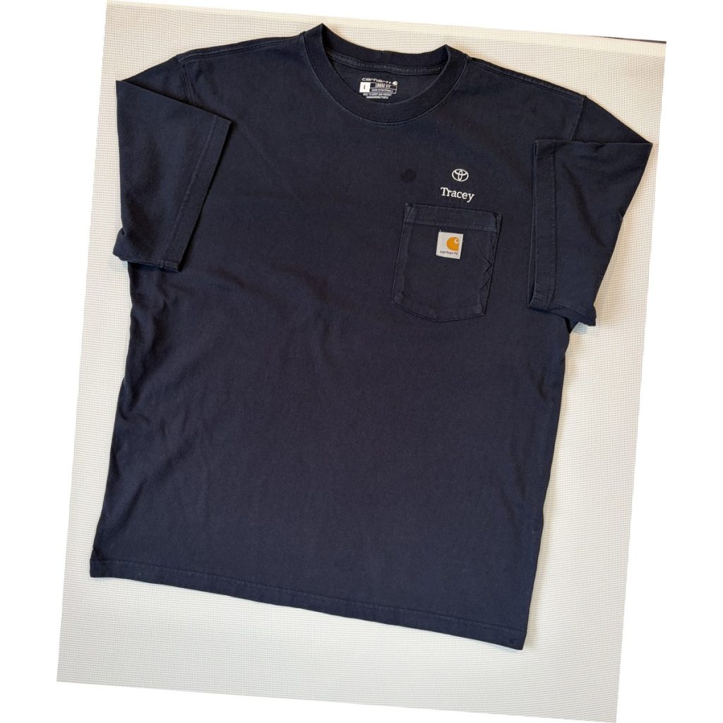 Carhartt K87 Workwear Pocket T-Shirt Navy Blue Mens L Loose Fit 100% Cotton Toyota